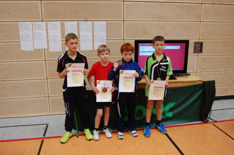 Die Sieger im Wettbewerb Schüler U11 mit dem Erstplazierten Benedict Behringer (rechts, FC Dörlesberg). Foto: Christian Behringer