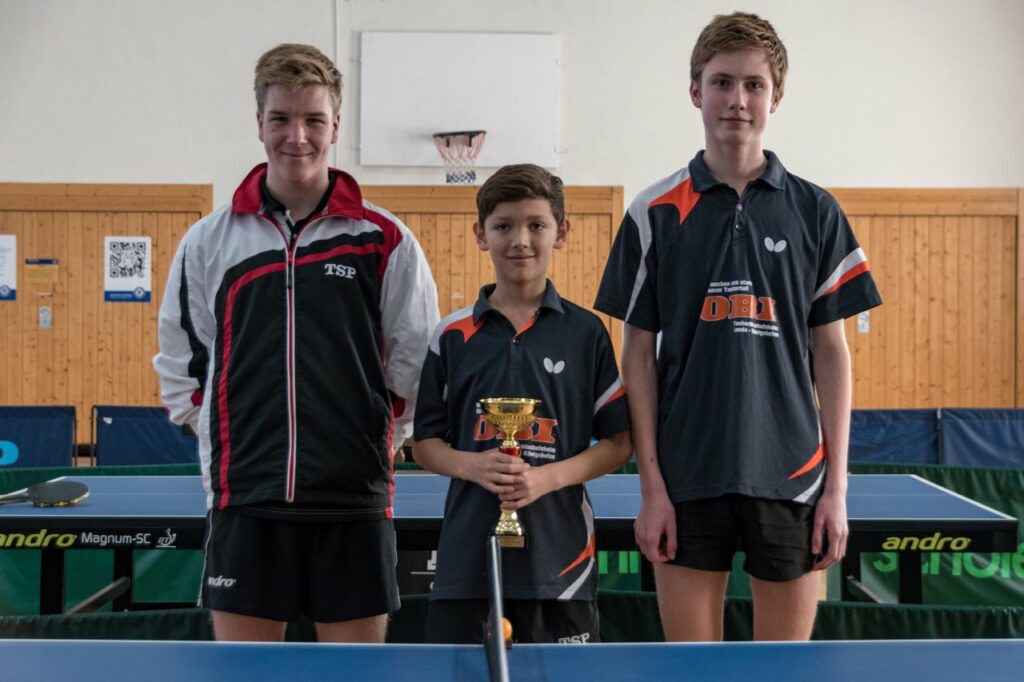 Die Sieger im Jungen Pokal der SG Niklashausen/Dörlesberg I: Levin Betzel, Benedict Behringer und Maurice Anderlik (von links nach rechts).